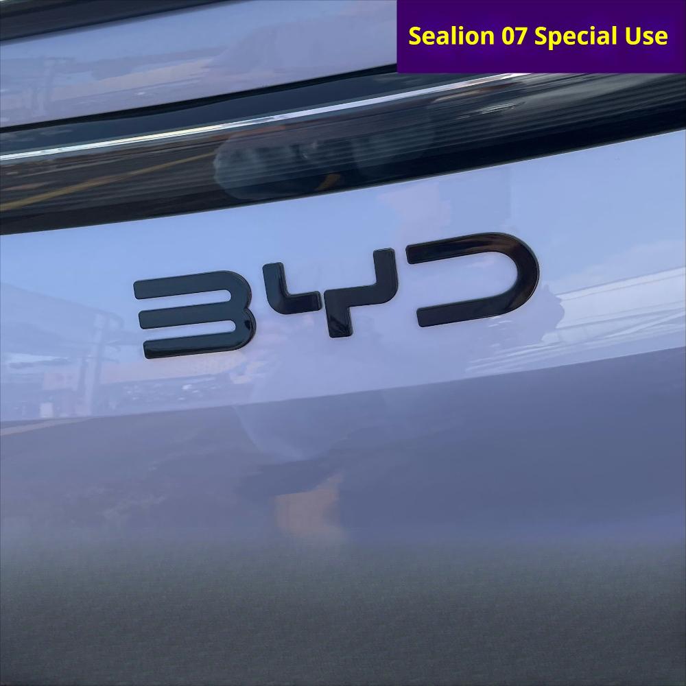 For BYD SeaLion 07 EV Car Specialized No Disassembly Overlay Blackened Emblem Black Warrior Black Car Logo Sticker Auto Exterior
