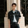Calvin Klein American Vintage Classic Studded Button Loose Fit Denim Jacket Men Jackets Dark-Blue J326391