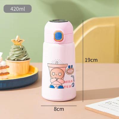 Creative LED Intelligent Temperature Display Stainless Steel Children's Thermos Mini Cartoon Bouncing Cups Portable Gift Cups.