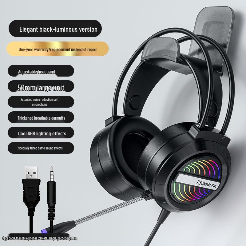 Wired USB Gaming Headset with Microphone for PC and Laptop