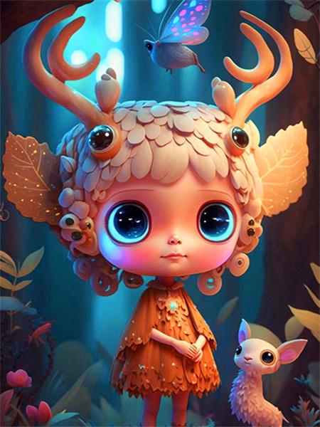 Volle quadratische/runde Diamant-Malerei Fantasy Mädchen Home Decor Stickerei Mosaik Elfen Cartoon Kristall Wandkunst