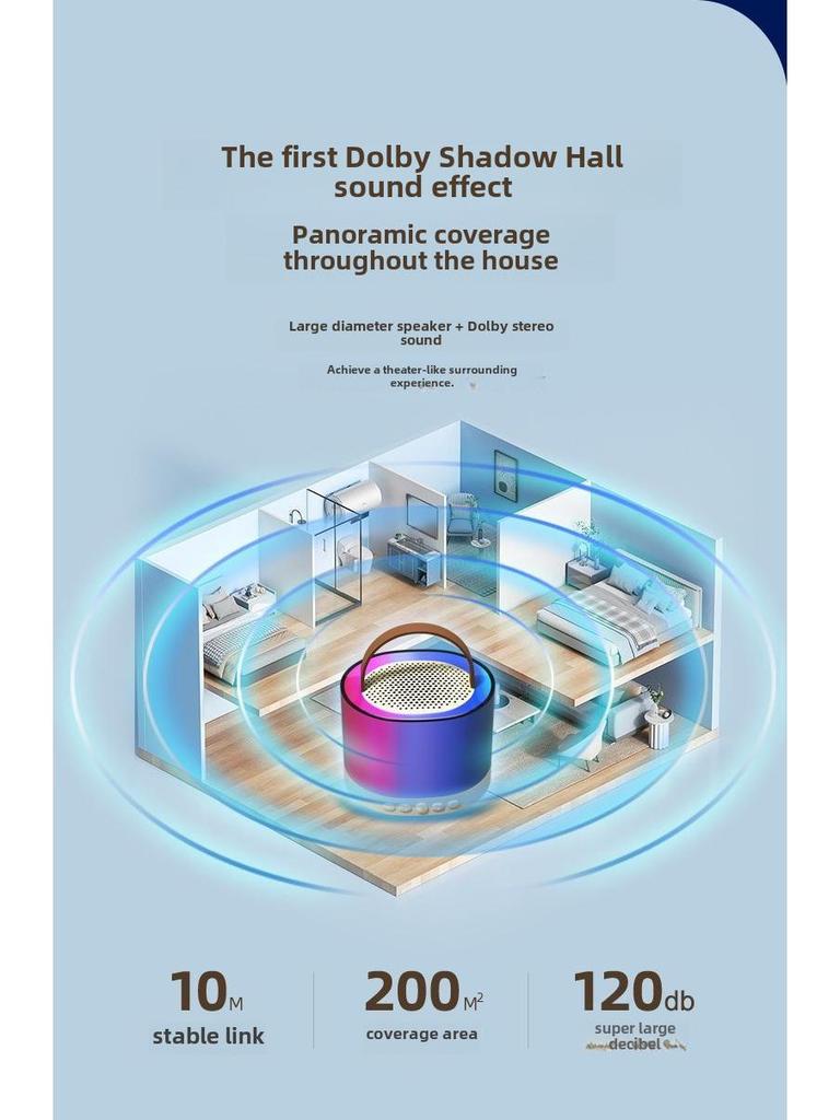 Tragbarer K52 Dual-Mikrofon Bluetooth-Lautsprecher für Outdoor- und Heim-Karaoke