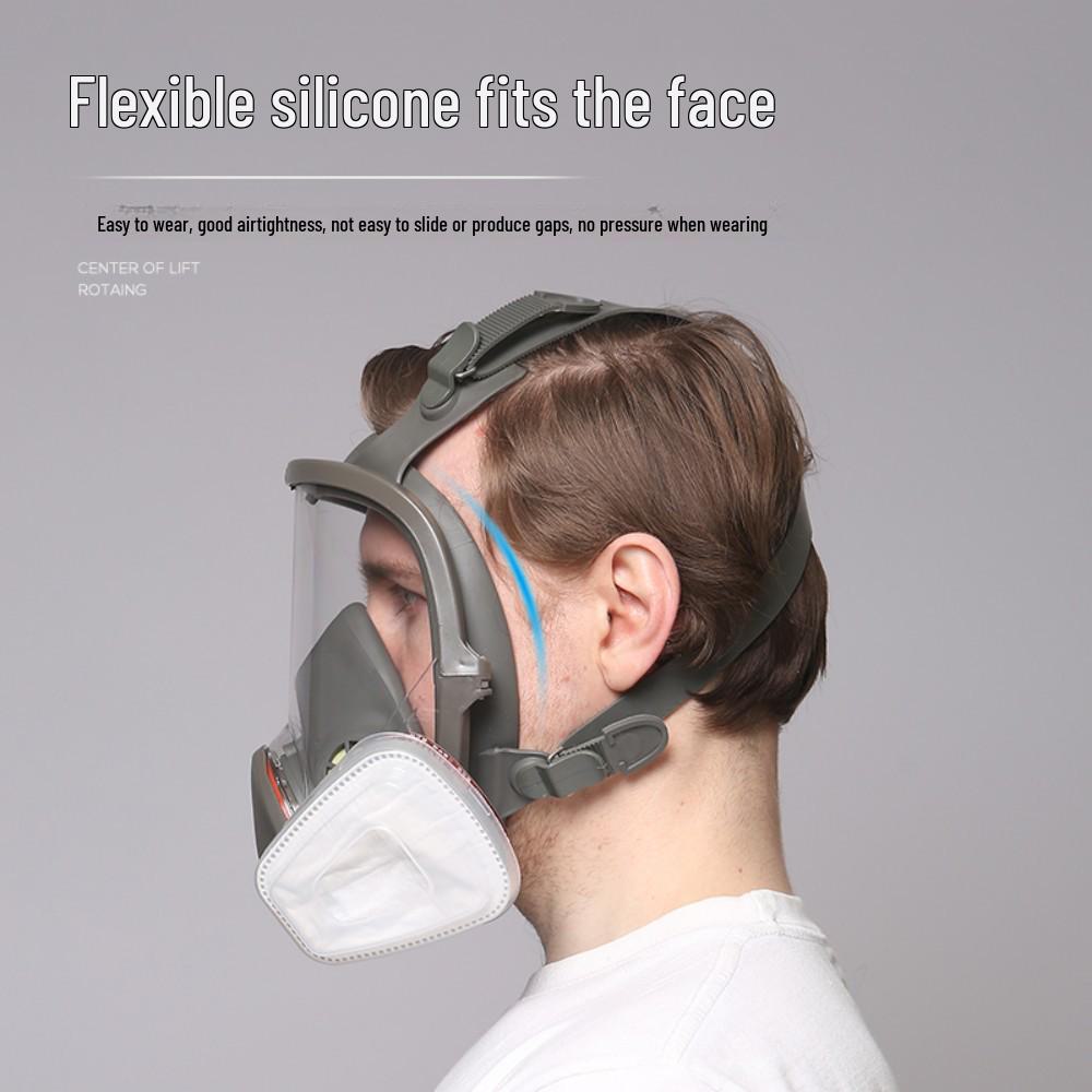 6800 Vollgesichtsmaske aus Silikon: Schutz vor Gasen, Staub, Chemikalien, Sprühfarben, Pestiziden, Schweißen und Brandschutz
