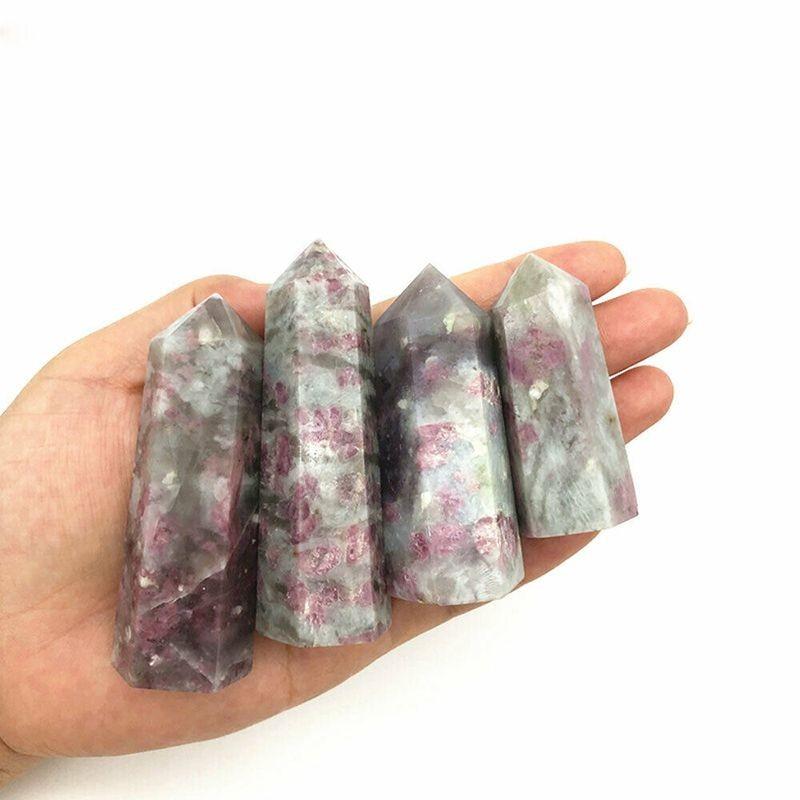 Beautifully Authentic Pink Tourmaline Tower Quartz Crystal Point Wand For Reiki Healing