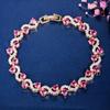 European & American Cross Inlaid Color Gem Bracelet - Luxurious Zirconia Crystal Jewelry for Women
