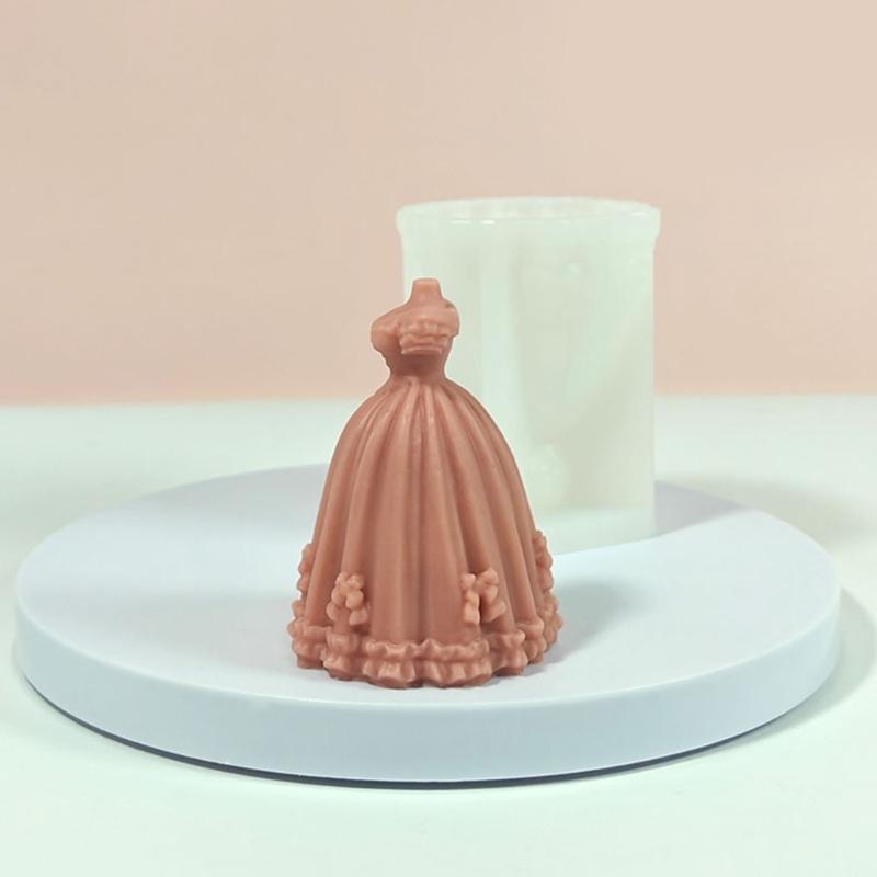 Abendkleid Silikonformen für Kerzen Seife Fondant Schokolade Süßigkeiten Hochzeitskleid Silikonkerzenformen für Epoxidharz