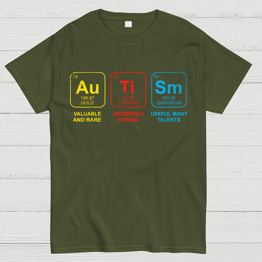 Autism Periodic Table Cotton Summer Casual Cool Loose T-Shirt