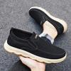Fashion Men Canvas Shoes Spring New Casual Single-shoe Soft Soled Spring Autumn Breathable Mesh Shoes Non-slip Slip-on Casual Work Shoe