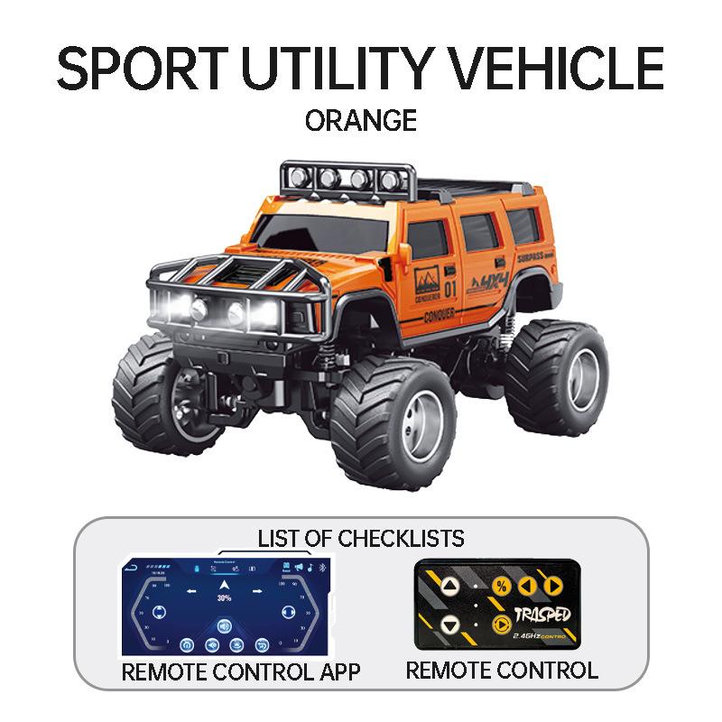 1: 64 RC Mini 2.4G Climbing Off Road Vehicle Simulation RC Car with APP Adjustable Speed Lighting Shock Absorber Boy Toy Gift