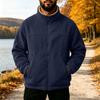 Men's Warm Thickened Lined Stand Collar Jacket for Fall and Winter