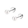 1 Pair Women Faux Pearl Earrings Daily Ear Studs Unisex Piercing Alloy Stud Earrings Commuting Party Prom Ear Jewelry