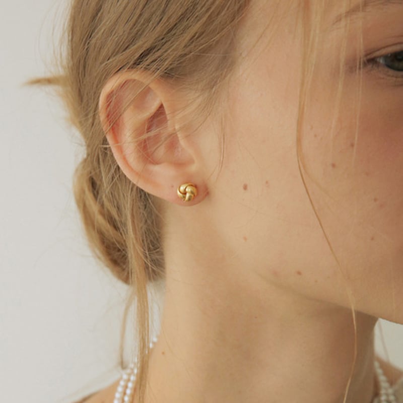 modernlike 14k gold-filled silver cotton ball pin earrings