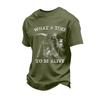 Men's Casual Loose Fit Short Sleeve T-Shirt with Graphic Print Crew Neck Top Comfortable Everyday Wear