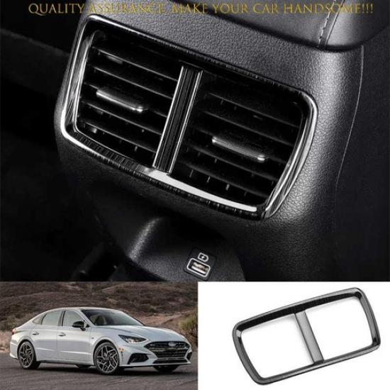 For Hyundai Sonata 2020-2023 Black Titanium Rear Armrest Air Outlet Vent Frame