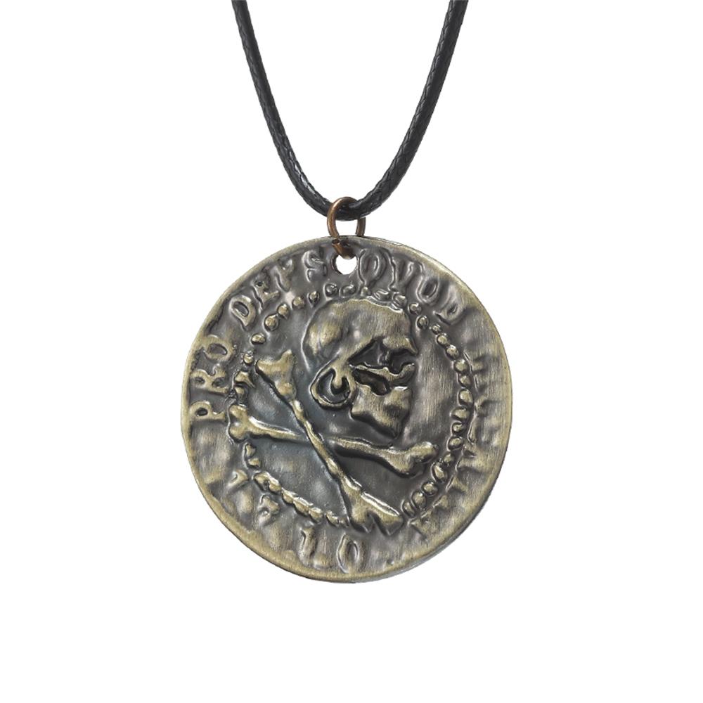 Hot Movie Game Uncharted 4 Necklace Nathan Drake Cosplay Keychain Ancient Vintage Pendant Keyring Jewelry Prop