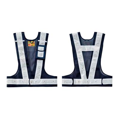 Green Cross Multifunctional LED Safety Vest Navy Reflective One Size Fits Most Mesh Fabric 238097 Blue/Blue Luminous/White