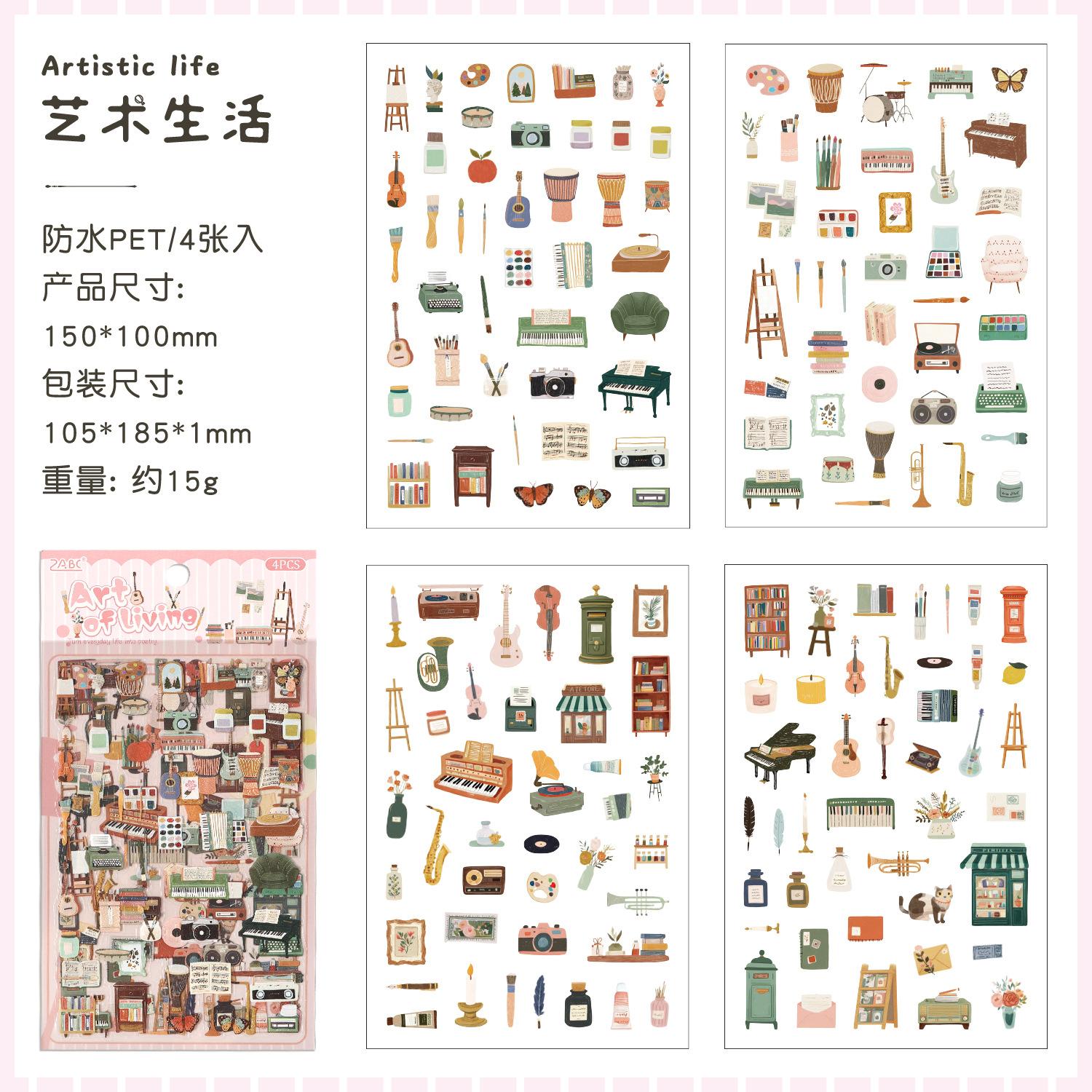 

4sheets Kawaii Stationery Stickers Floating Fun Journal Diary Planner Decorative Mobile Sticker Scrapbooking