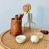 Bamboo Woven Cup Holder Rack Retro Tea Cup Storage Box Convenient Paper Cup Dispenser  Tea Ceremony