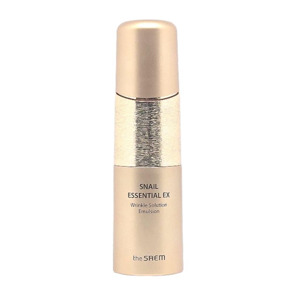

The Saem Snail Essential EX Wrinkle Solution Emulsion 150 мл – Корейская антивозрастная эмульсия с муцином улитки и пептидами для упругой, увлажненной, молодой кожи 150ml