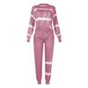 Women's Fashion Long Sleeve Casual Tie-dye Printed Stripe Suit Two-piece Home Pajamas
