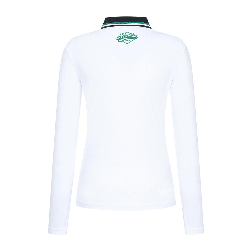MARTINE GOLF Ribbed Color Collar T-Shirts_White