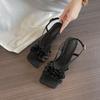 Fashion Summer Flower High Heels Sandals Women's Fashionable Comfortable Thin High Heels Fashionable Elegant Outdoor Party Women's Shoes