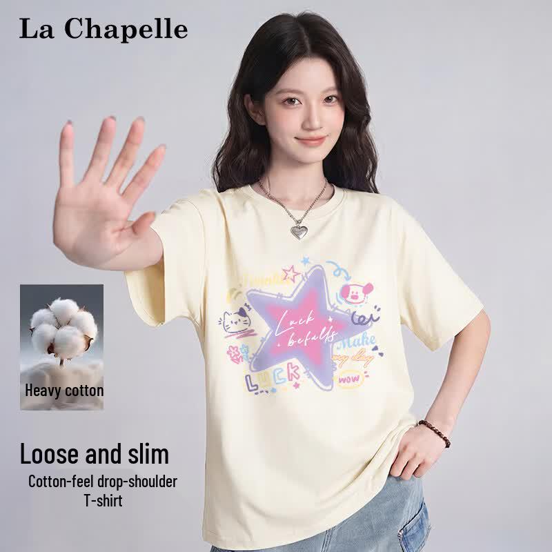 

La Chapelle Women s Star Graffiti Cotton Short-Sleeve T-Shirt L
