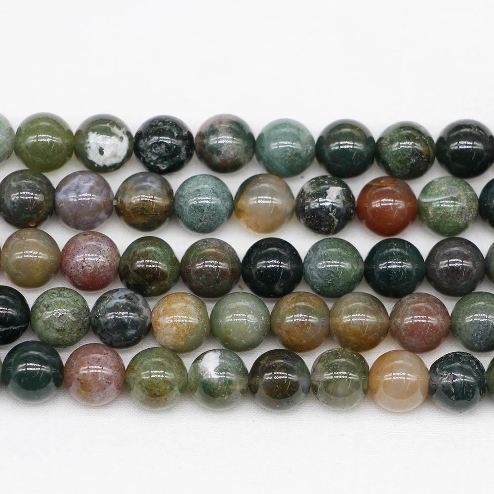 1strand/lot 4/6/8/10/12mm Natural Stone Indian Agates Bead Round Loose Spacer Beads For Jewelry Making Findings DIY Bracelet