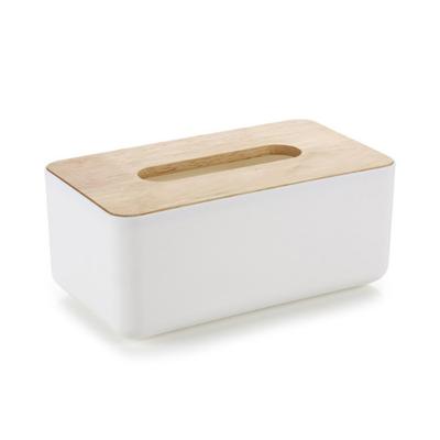 Wooden Tissue Box Rectangular Tissue Paper Cover Holder for Home Office