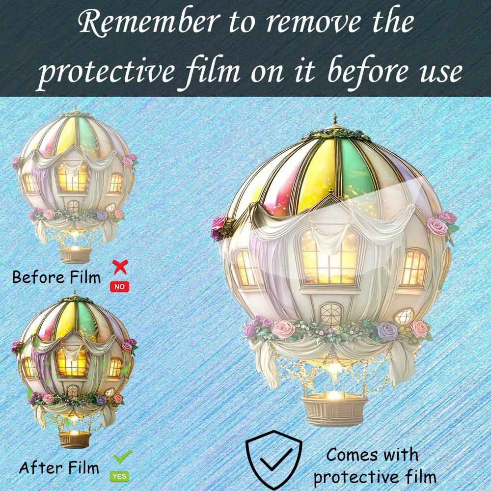 Wedding Hot Air Balloon, 2D Flat Acrylic, Decoration, Pendant, Suitable for Windows, Living Room, Party, Gifts, Christmas, Halloween