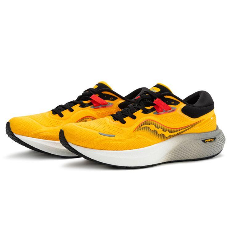 SAUCONY Surge 1 Bico Redondo Cadarço Durável Respirável Cano Baixo Casual Tênis de Corrida Masculino sneaker Preto Amarelo S28179-3
