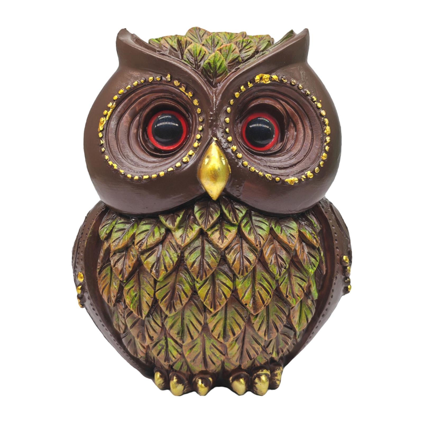 Owl Statue Art Works Cute Versatile Animal Figurine Resin Owl Ornament Animal Sculpture for Bedroom Home Wedding Office Desktop