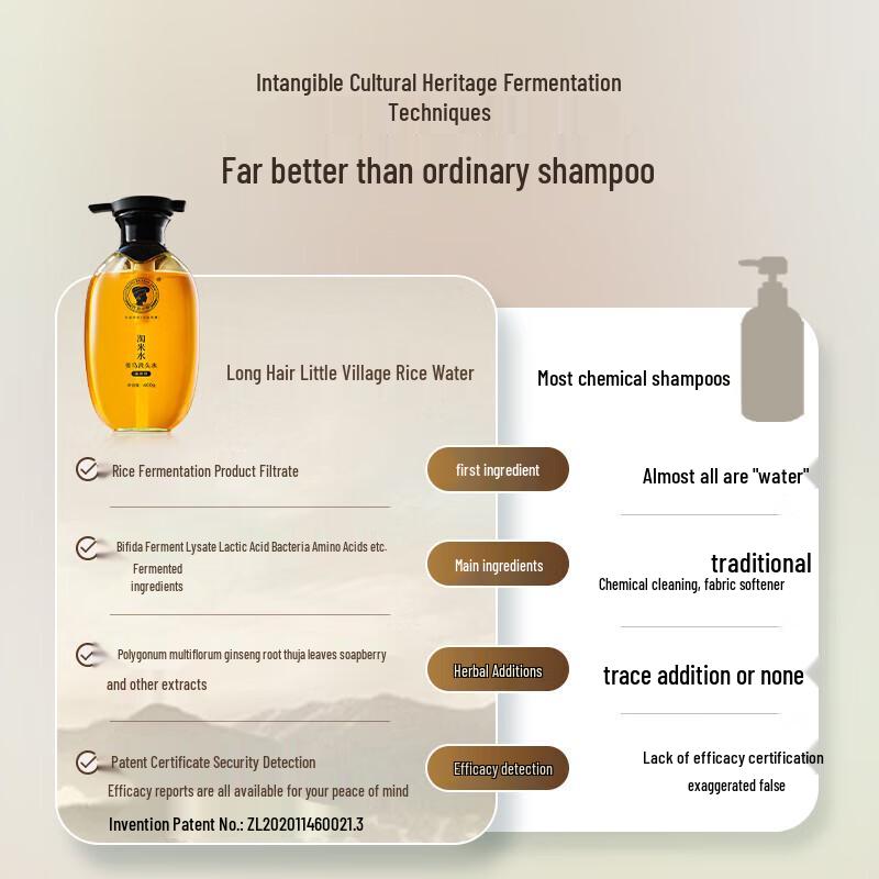 Long Hair Xiaozhai Rice Water Ginger Black Shampoo