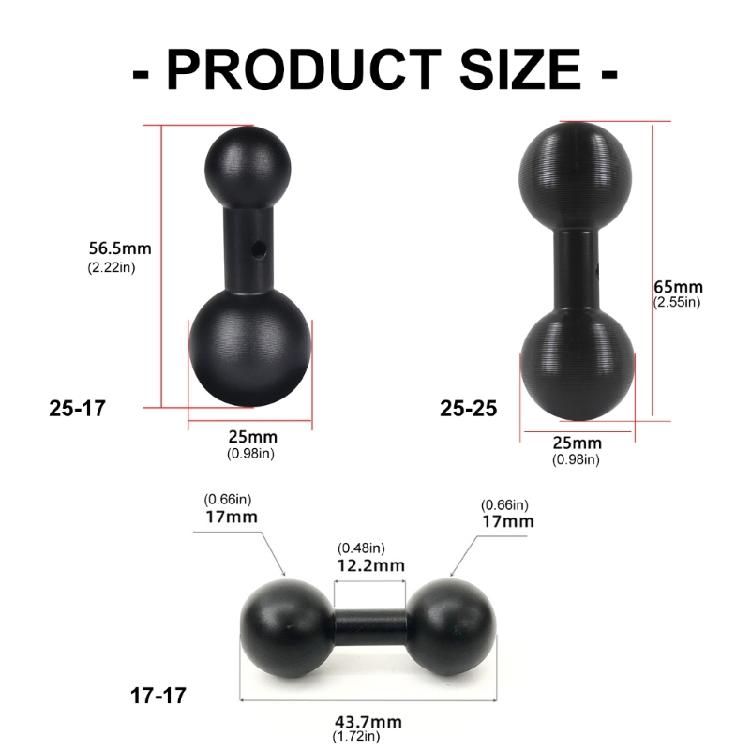 Adapter z podwójną kulą z szybkozłączem Łatwy montaż Aluminiowy Adapter przegubu kulowego z obrotem 360° do montażu akcesoriów