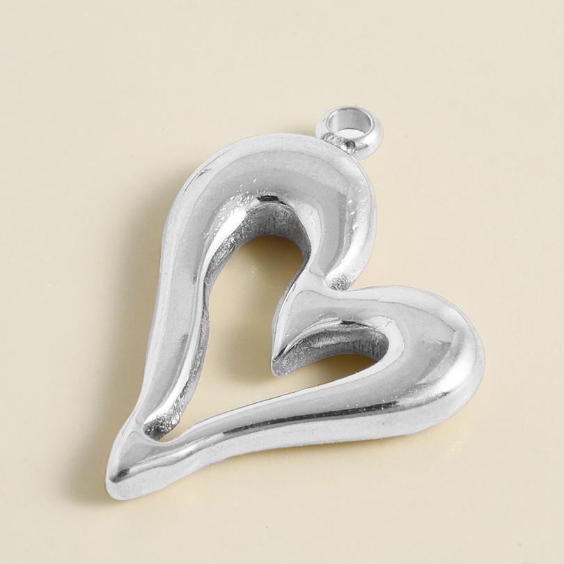 6pcs High Quality Assorted Stainless Steel Heart Charms For Jewelry Making Bracelets Keychain Pendant DIY Women Men Pendant Bulk