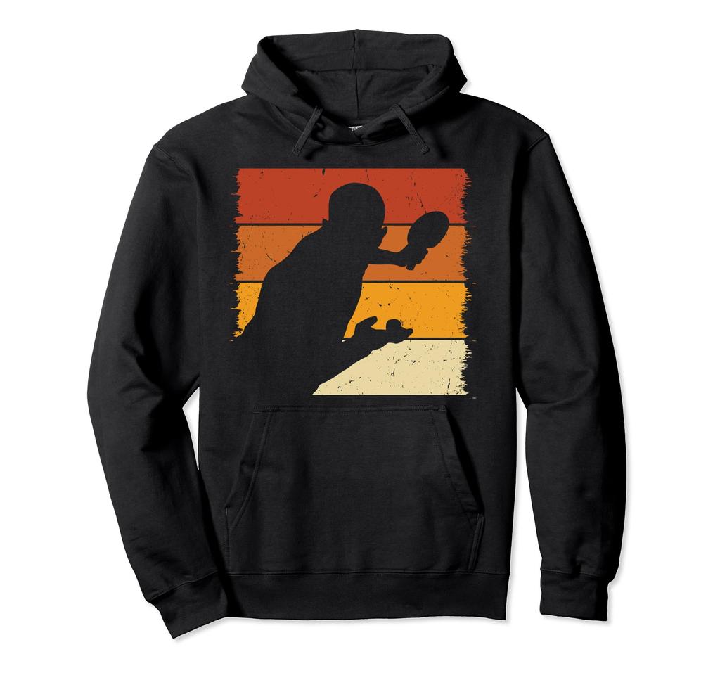 Table Tennis Player Retro Table Tennis Ball Hoodie