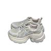 2025 new early autumn leather mesh breathable thick-soled dad shoes women's lightweight height increase casual sports shoes women's shoes