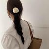 French Satin Rose Hair Tie - Elegant Retro Elastic Band