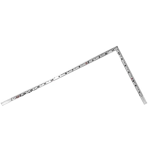 Shinwa Sokutei Curved Ruler, Crane and Turtle, 50cm Scale with Red Numbers on the Back, Silver, 1 Shaku 5 Sun (10555)