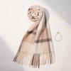 Winter 100% Cashmere Scarf Women Tassels Warmer Shawls And Wraps Echarpe Pashmina Ladies Camel Plaid Scarves