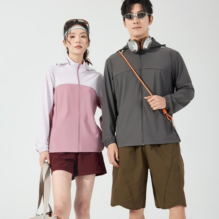 Outdoor sunscreen clothing for men and women 1011 new original yarn ice silk sunscreen clothing removable hat, thin and breathable in summer