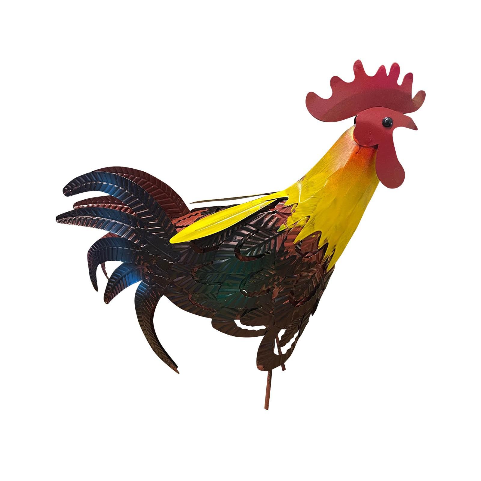 

Креативный металлический трехмерный расписанный вручную железный петух и садовая скульптура One Size чёрный