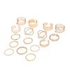 16-Piece Gothic Cross Adjustable Multi-Joint Ring Set for Women