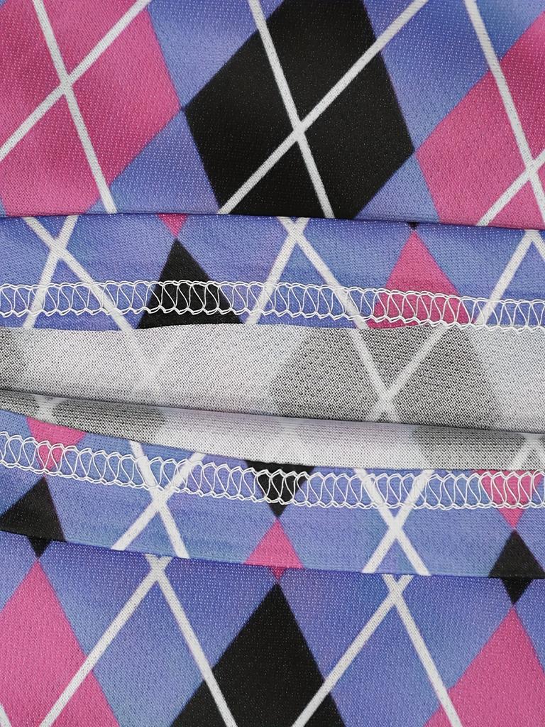 Men'S Bright Pink And Black Plaid Polo Shirt - Lightweight Breathable, Casual Short Sleeve Collar Design, Summer Outing And Daily Wear H-Cut