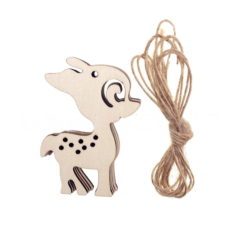 10PCS Wooden Christmas Ornaments Wood Slices DIY Blank Hanging Ornaments Kit for Crafts Centerpieces Christmas Tree Decorations