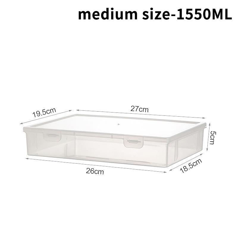 Plastic Storage Box Large Capacity Transparent Durable File Organizer Stackable Case for Home Office School Paper Storage