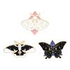 Happy Moth & Butterfly Best Friends Brooch Set - Trendy Denim Bag Accessories