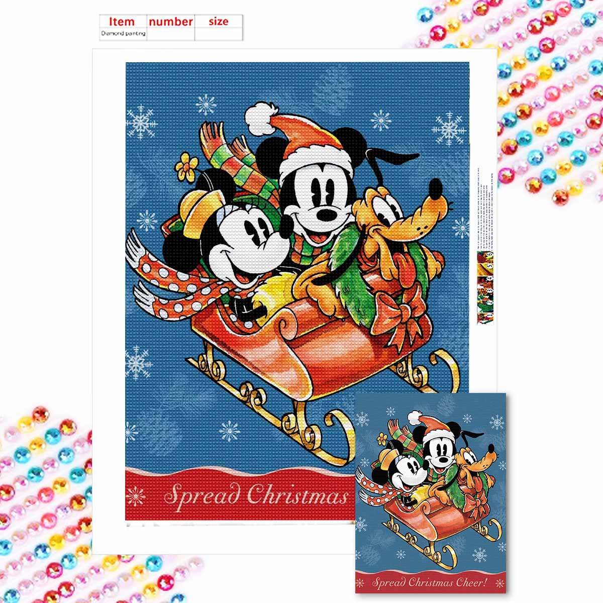 

Full Round Diamond Painting Minnie Mickey Is Skiing Art Rhinestone Picture Mosaic DIY 5D Cross Stitch Embroidery Home Decoration Round 20x30cm