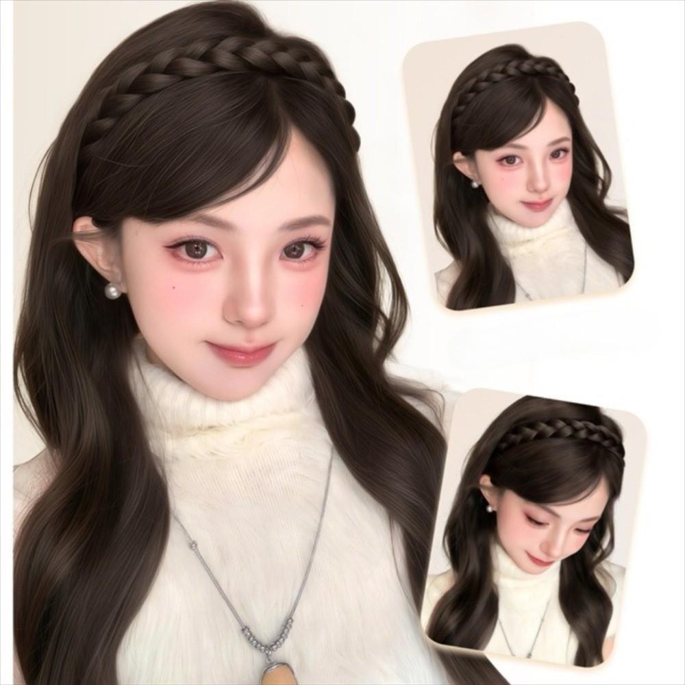 Kopfschmuck Fischgrätenzöpfe Haarbänder Synthetischer Retro Kopfreifen Geflochtenes Stirnband Perücke Alltagskleidung