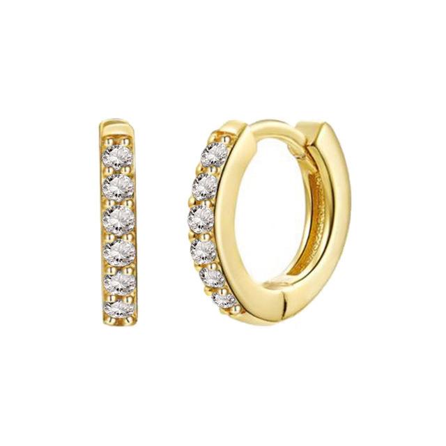 

Классические модные универсальные круглые микро-инкрустированные циркониевые серьги-пряжки трендовые серьги-гвоздики ювелирные серьги серьги S925